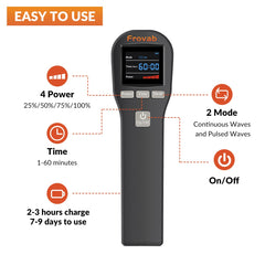 Frovab red light device compact-weight form factor suitable for home sessions.