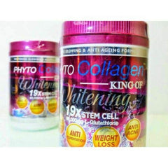 FSM Phyto Collagen Whitening 19X Stem Cell packaging on display suggests premium skincare support.