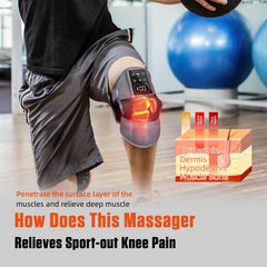 FTSAONG knee massager worn on knee demonstrates adjustable comfort and mobility.