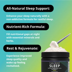 Fuel 4 Ever Sleep magnesium with glycine bottle closeup for soothing support.