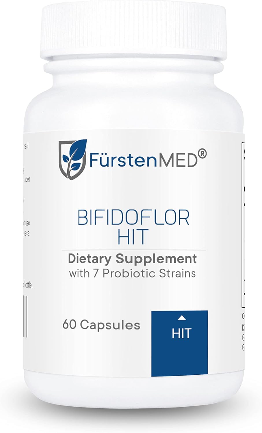 FürstenMED Bifidoflor HIT bottle packshot shows vegan gut health packaging.