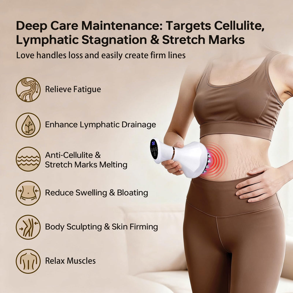 FUFADADE lymphatic drainage massager white heat mode close-up for soothing warmth