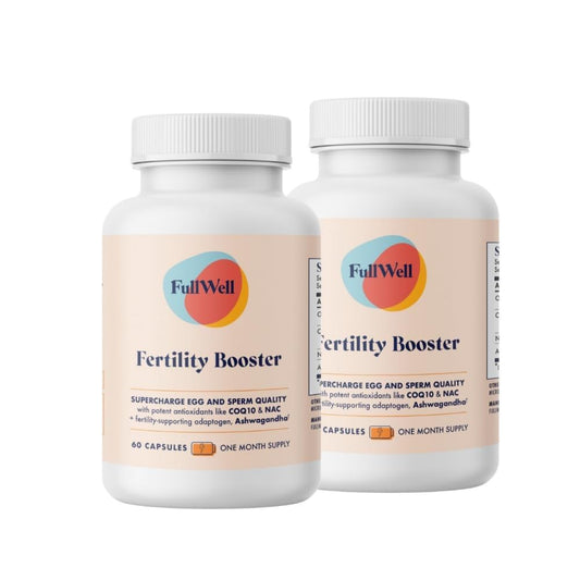 FullWell Fertility Booster bottle ready for daily use to support conception goals.