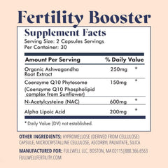 FullWell Fertility Trio bottle label highlights key nutrients.