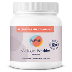 FullWell hydrolyzed collagen powder tub front for daily use.