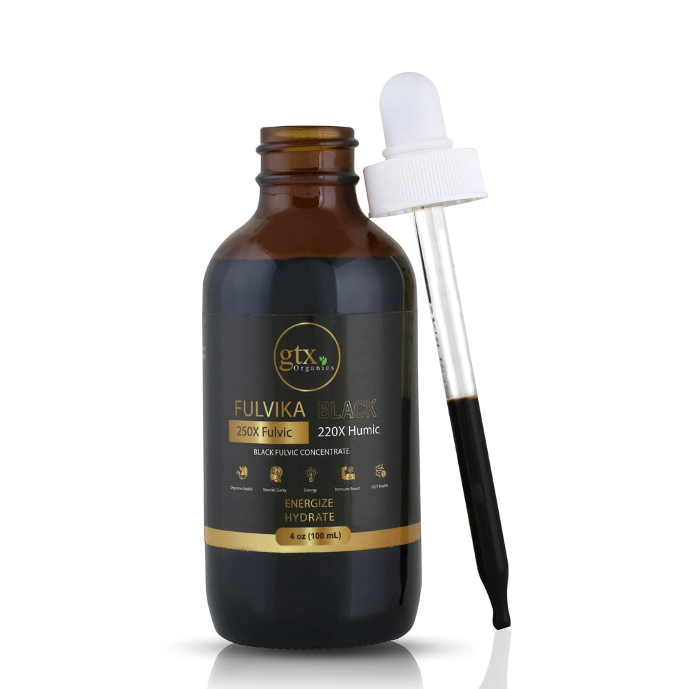 Fulvika Trace Mineral Drops bottle front showing flavorless minerals for hydration