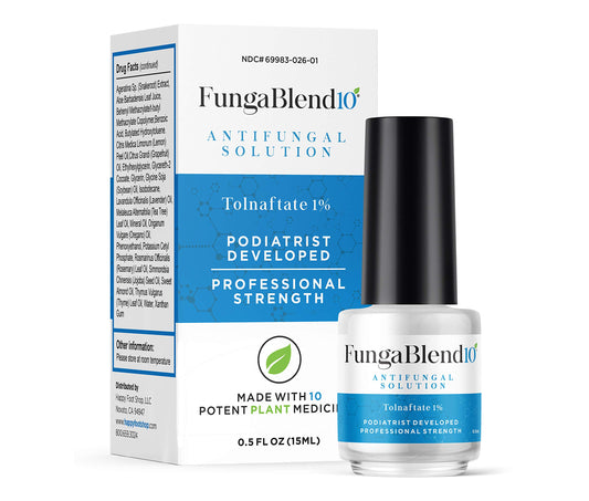FungaBlend 10 antifungal solution being applied to a nail for targeted care.