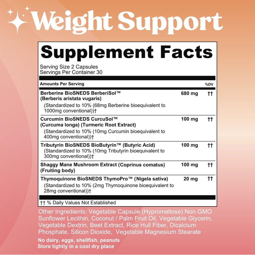 Fungiments Super Berberine tablets on a table highlighting appetite and satiety support.