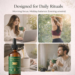 Fungoccino label detail communicates plant-based ingredients for mindful consumption.