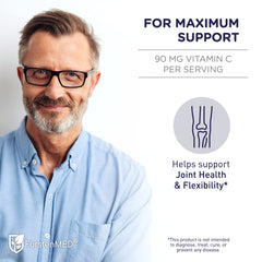 Glucosamine sulfate detail highlighting ingredient's role in joint health.