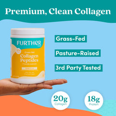 Further Food Vanilla Collagen Powder mixing glass ready for easy recipe integration.