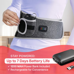 Fusion Pain Solutions red light therapy belt delivering deep tissue warmth to sore areas.