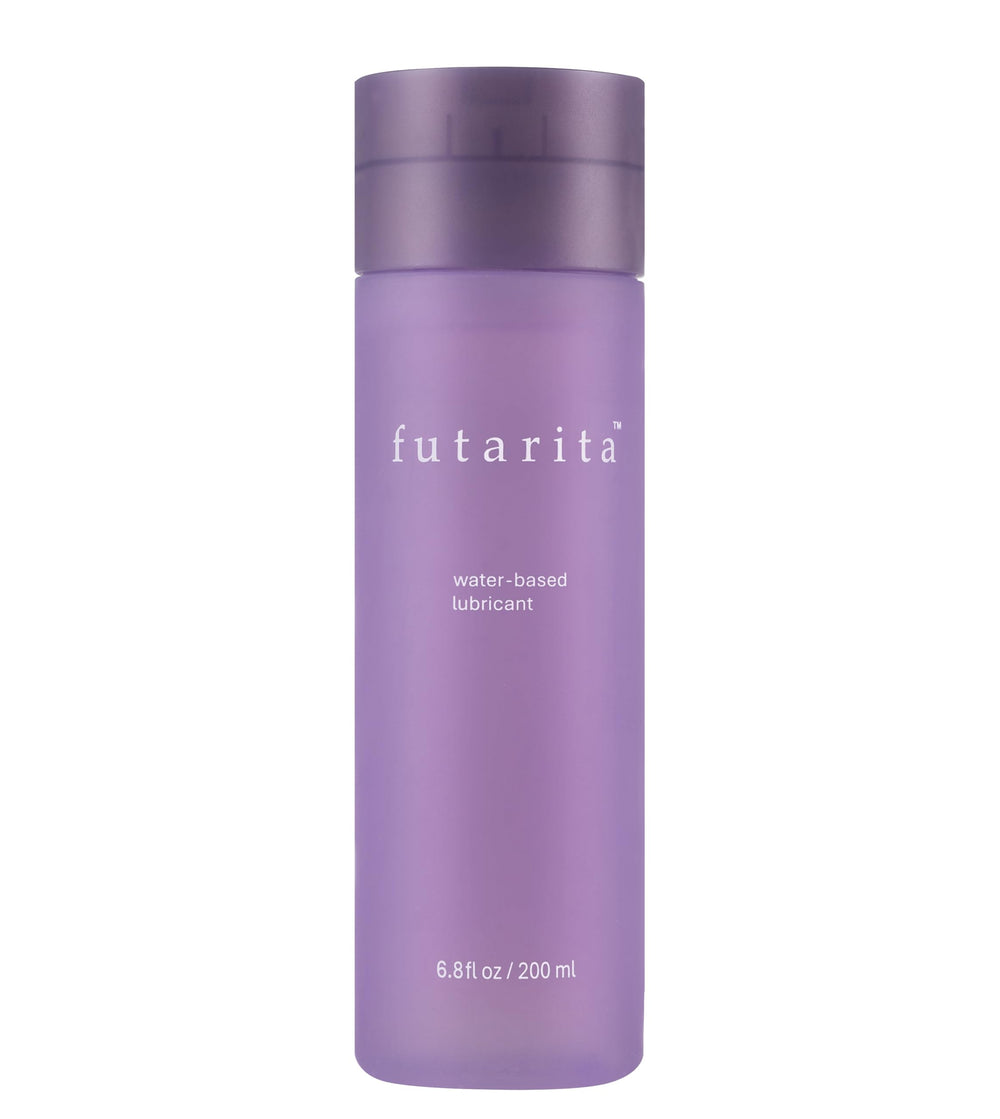 Futarita premium lubricant bottle featuring hyaluronic acid for natural, comfortable skin contact.