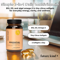Future Kind bottle back shows label with B12 and D3 for daily support.
