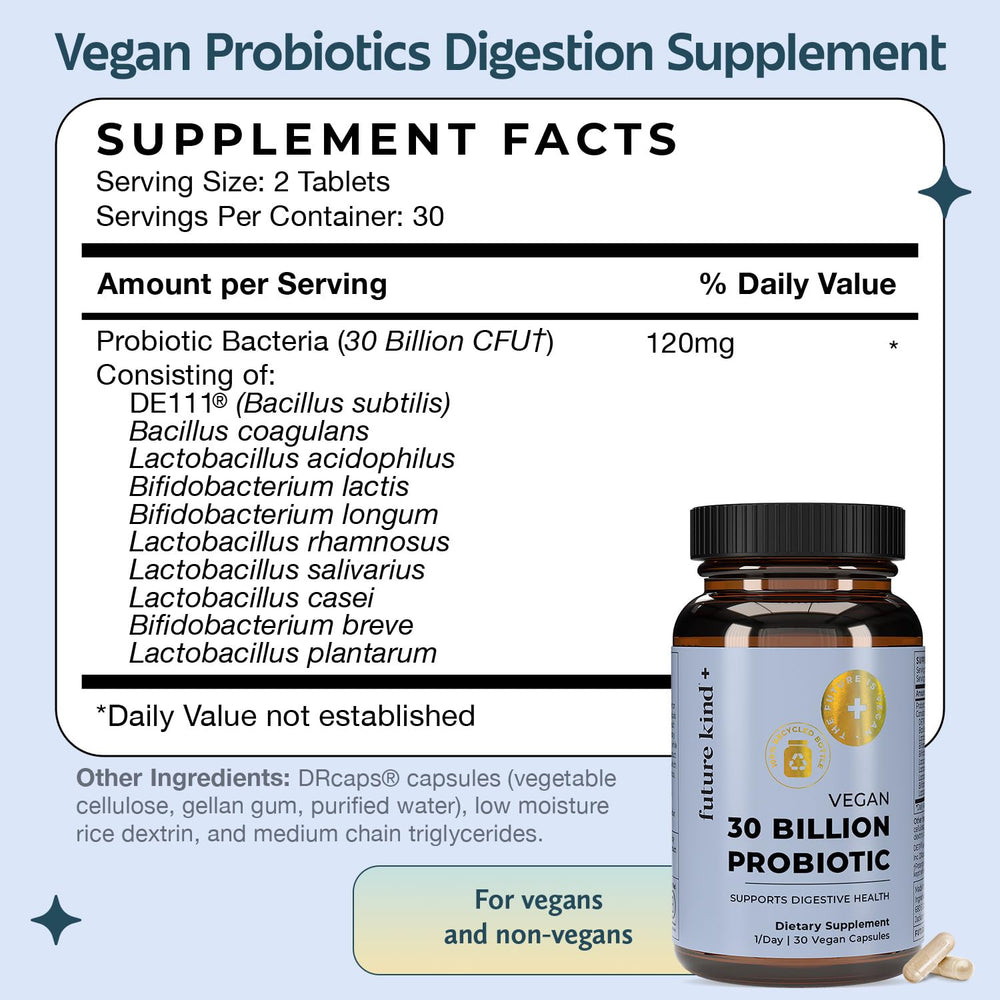 Future Kind gut health scene showing balanced lifestyle with probiotic daily routine