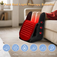 Fuuerds red-light therapy feet-legs device front view with easy remote control operation.