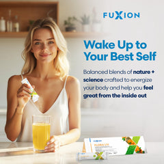 FuXion Flora Liv probiotic bacteria representation with balanced gut health.
