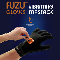 Fuzu vibrating massage glove shown in shower proves waterproof for relaxing moments
