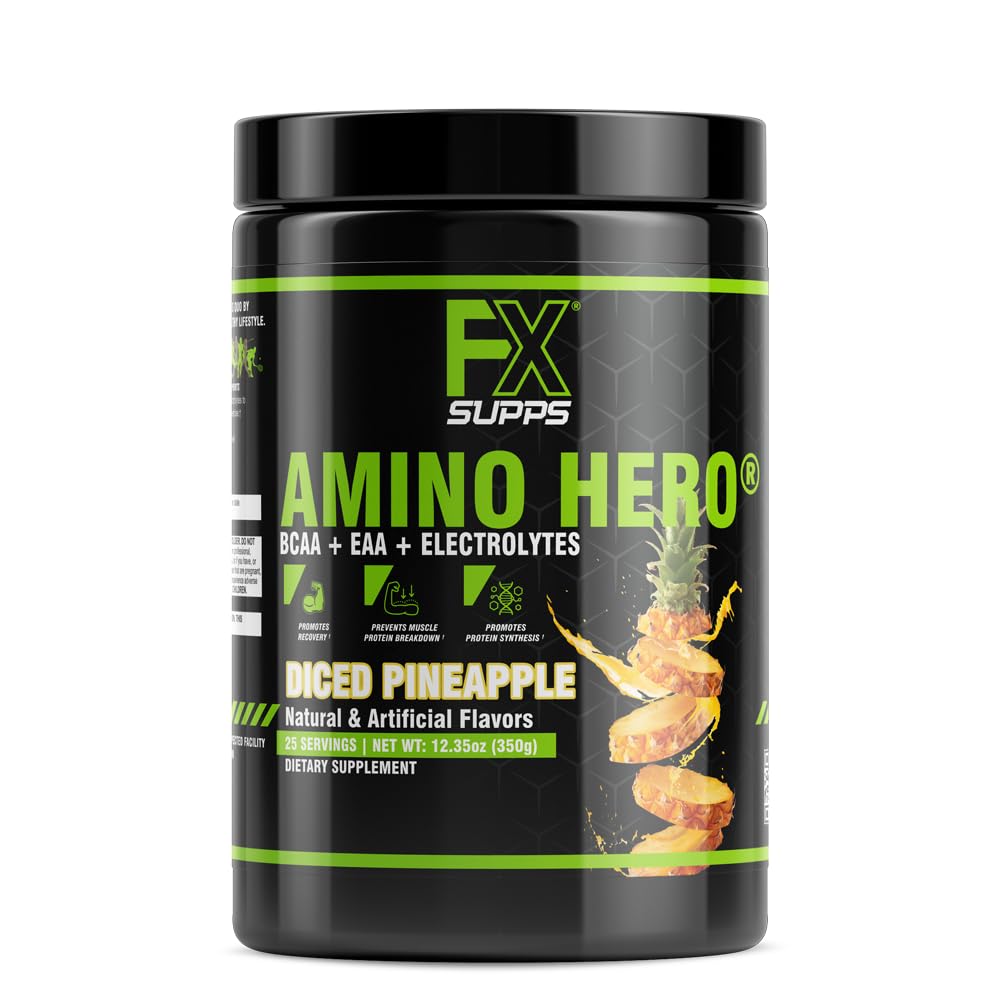 FXSUPPS Amino Hero bottle with pineapple flavor for post-workout recovery