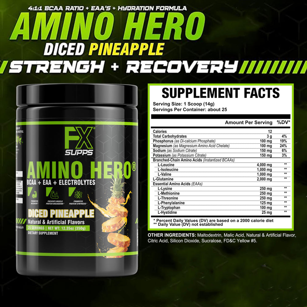 Pineapple pour showcasing amino drink for hydration and endurance support