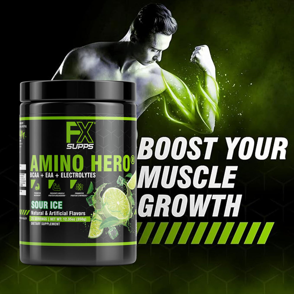 Glass with Amino Hero Sour Ice poured for hydration after training