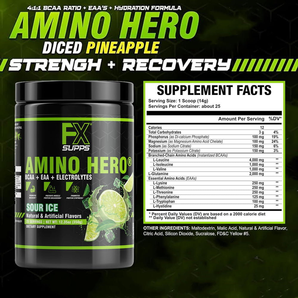 FXSUPPS Amino Hero Sour Ice workout scene with athletes using during training.