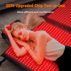 Fyovuv red light therapy mat in a cozy bedroom setup for relaxation.