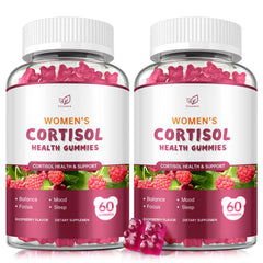 Fzjjyana Cortisol Gummies raspberry bottle for daily stress support.