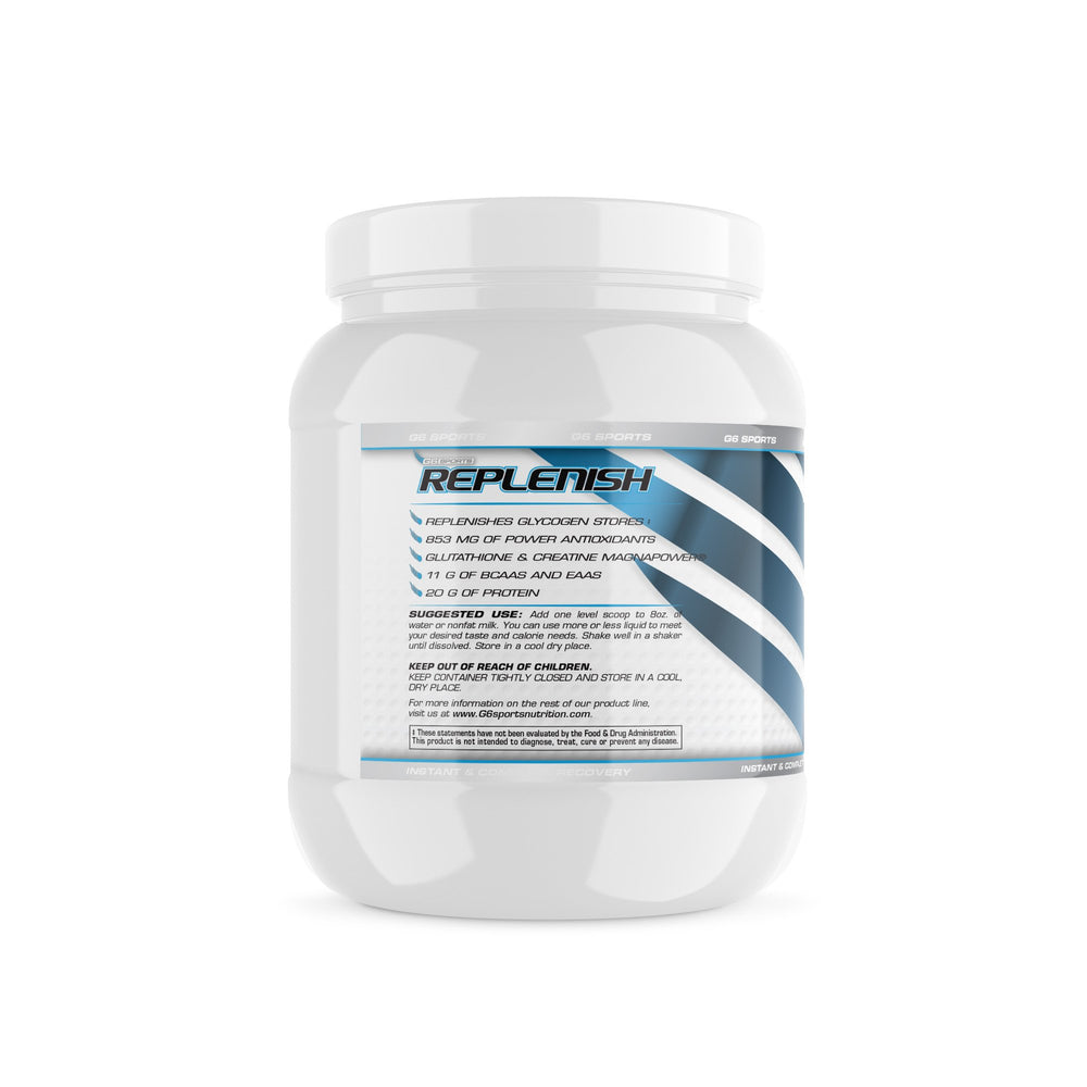 G6 Sports Replenish BCAA/EAA blend aids muscle repair