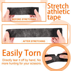 Gabotrie hand-tearable cohesive wrap for quick, tool-free adjustments.