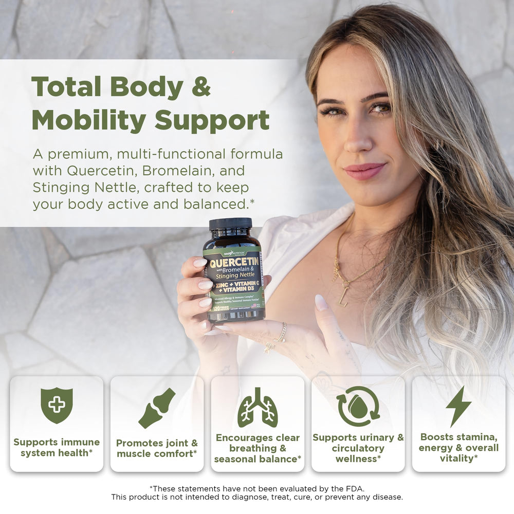 GADE Quercetin 500mg capsules close up showing veggie cap and potency