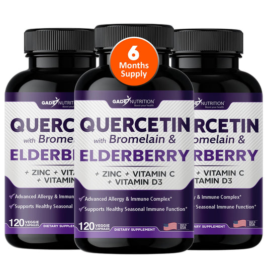 Gade Nutrition Quercetin bottle label showing daily immune support blend.