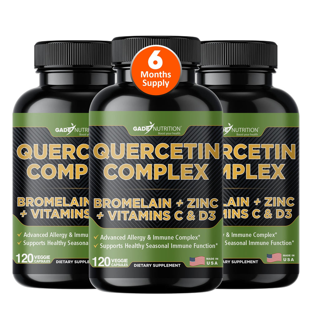 GADE NUTRITION quercetin with bromelain bottle supports daily immune balance.