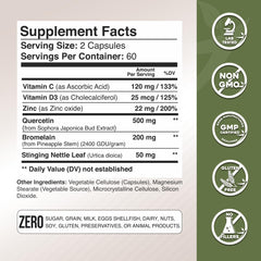 GADE NUTRITION Quercetin bromelain detail emphasizing enzyme blend