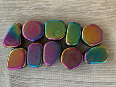 GAF Treasures rainbow hematite stones with iridescent hues for visual appeal and focus