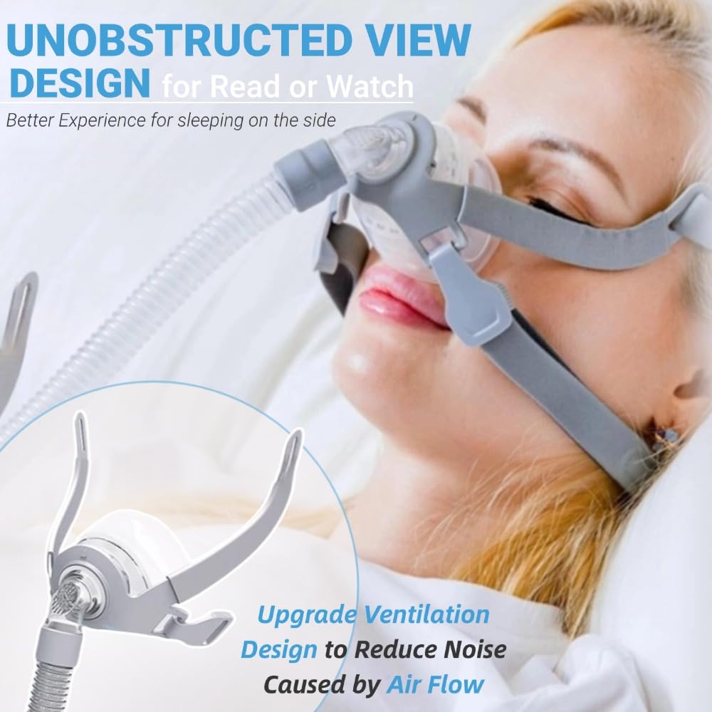 GAHQB CPAP mask headgear with elbow-swivel offers adjustable stability