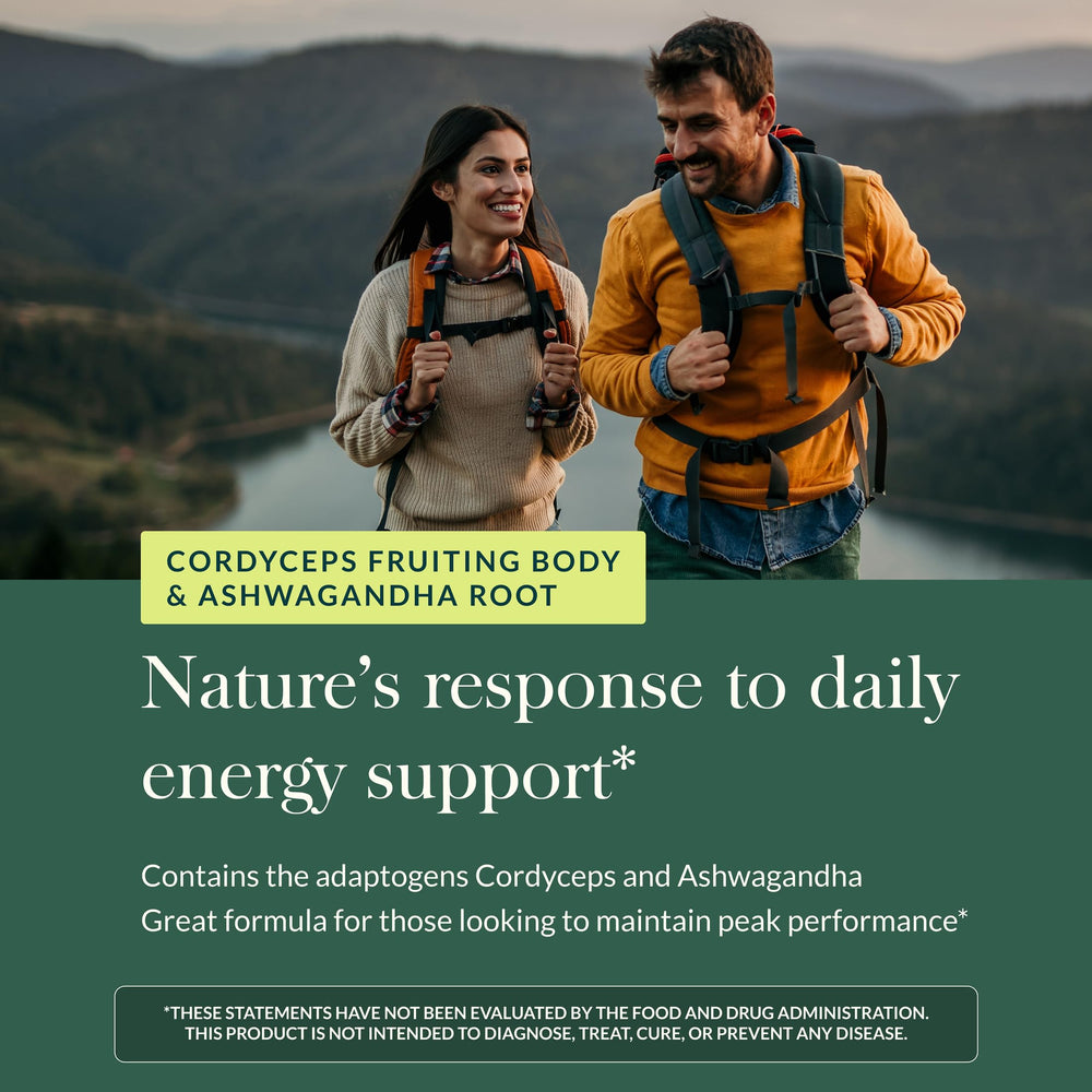 Gaia Herbs Adaptogen Performance ashwagandha root highlights vitality-supporting herb