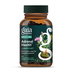 Gaia Herbs Adrenal Health Jumpstart bottle shown for daily energy support