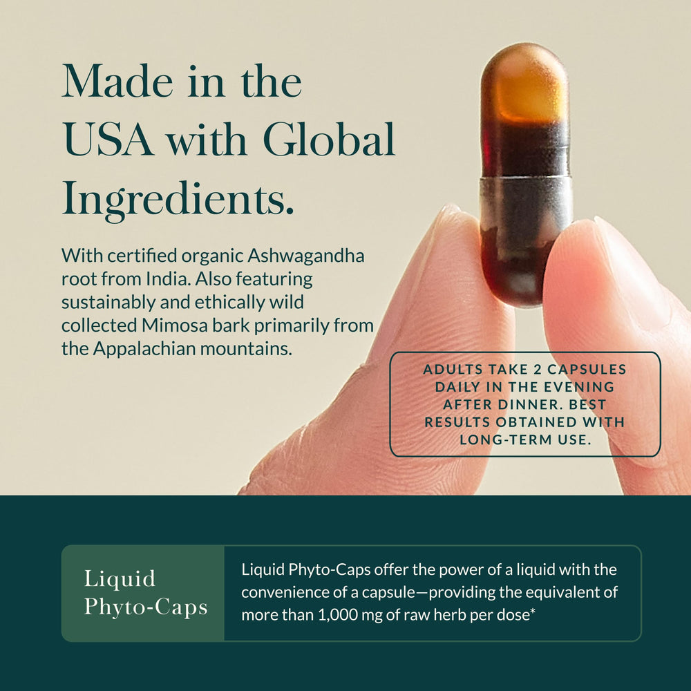Gaia Herbs Adrenal Health Nightly Restore capsules texture showing smooth vegan phyto-caps.