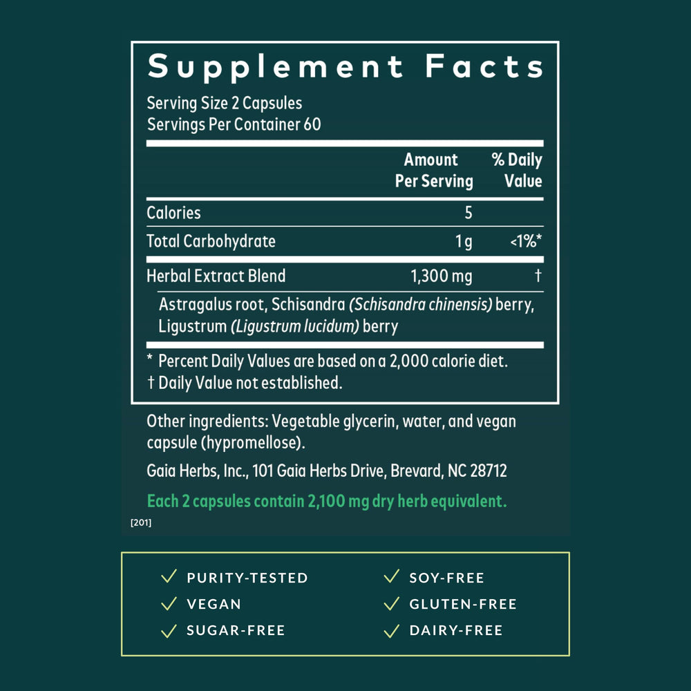 Gaia Herbs Astragalus Supreme capsules ready for daily immune support