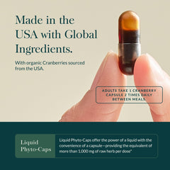 Gaia Herbs Cranberry Concentrate label details showing organic fruit juice concentrate
