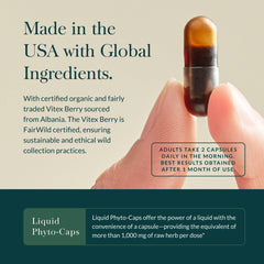 Gaia Herbs Fertility Support label detail emphasizing serving size