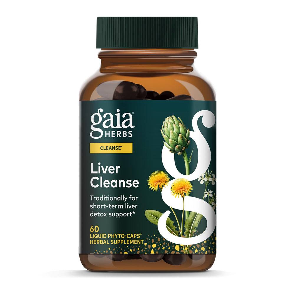 Gaia Herbs Liver Cleanse bottle front view for daily liver support