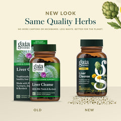Gaia Herbs Liver Cleanse bottle with spoon and glass suggests daily ritual