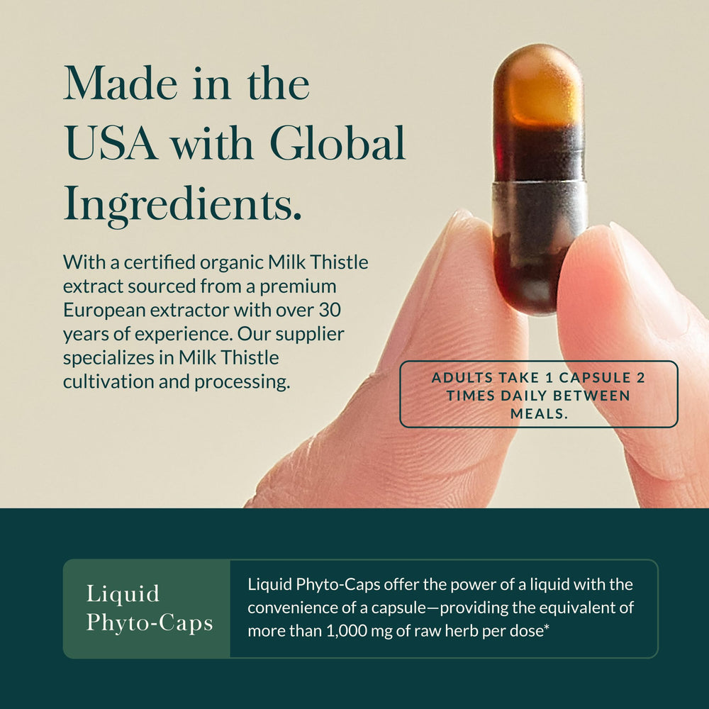 Gaia Herbs Milk Thistle ingredient highlights antioxidant rich herbal support