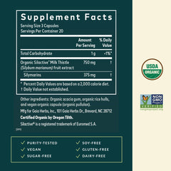 Gaia Herbs Milk Thistle capsules arranged for daily wellness routine