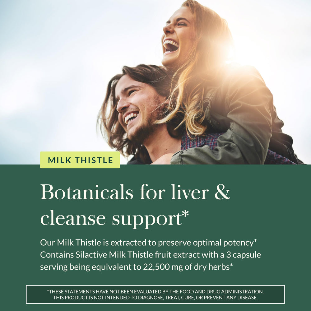 Gaia Herbs Milk Thistle label highlighting full-spectrum extract