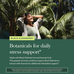 Plant-based ingredients graphic for Gaia Herbs elderberry formula