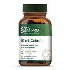 GAIA HERBS PRO Black Cohosh Pro bottle for vegan menopause support.