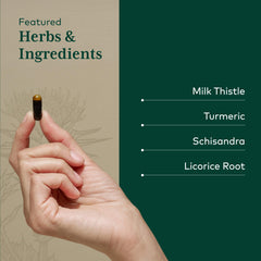 Gaia Herbs PRO Daily Liver Pro being poured into a glass for easy dosing